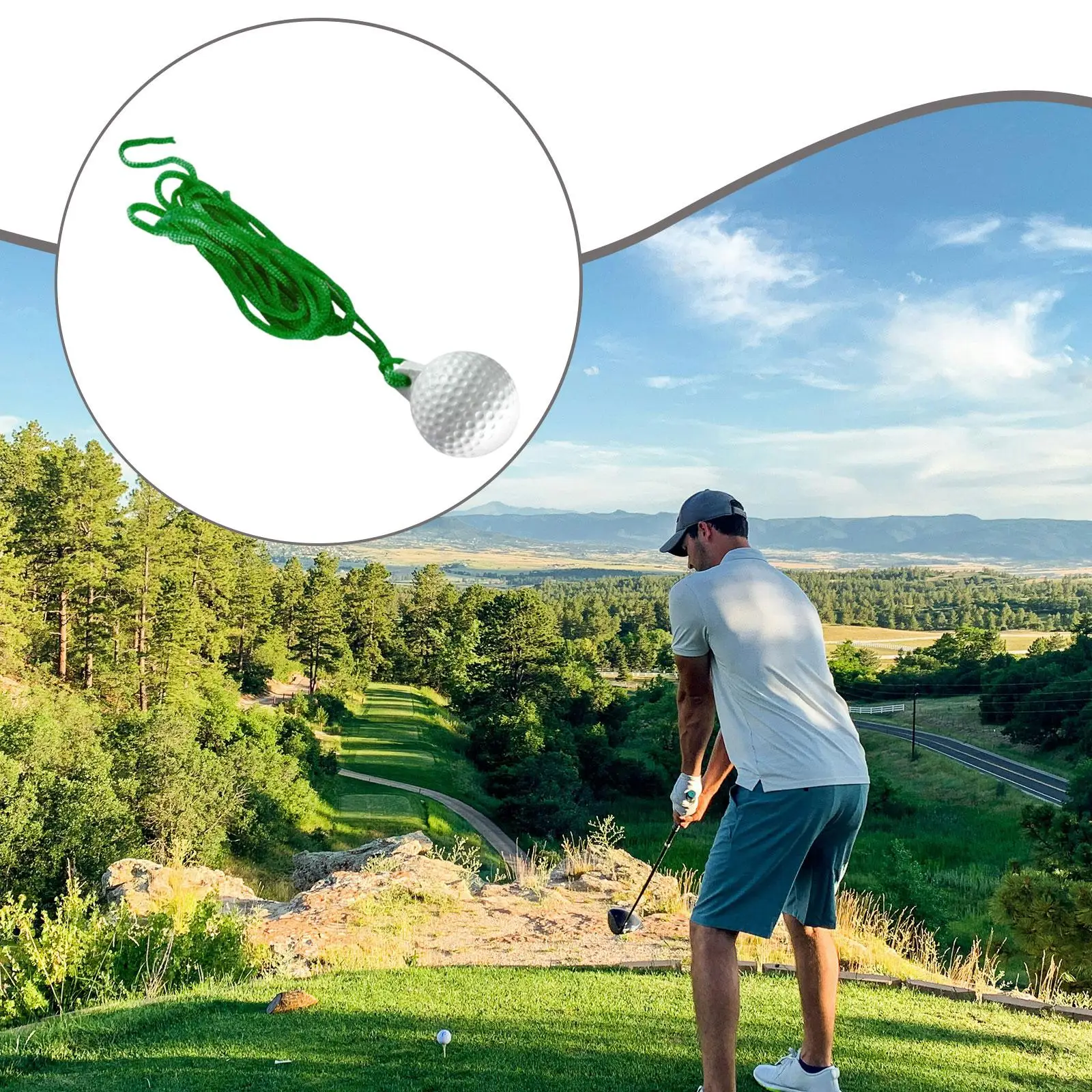 Golf Practice Rope Ball Trainer Swing Feedback Tool PP Material Golf Training Aid for Home Garden Golf Exercise