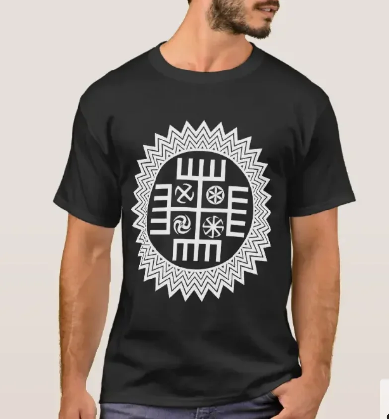 Le symbole slave représente les mains de Dieu T-shirt. T-shirt d'été en coton à manches courtes et col rond pour hommes, nouveau S-3XL