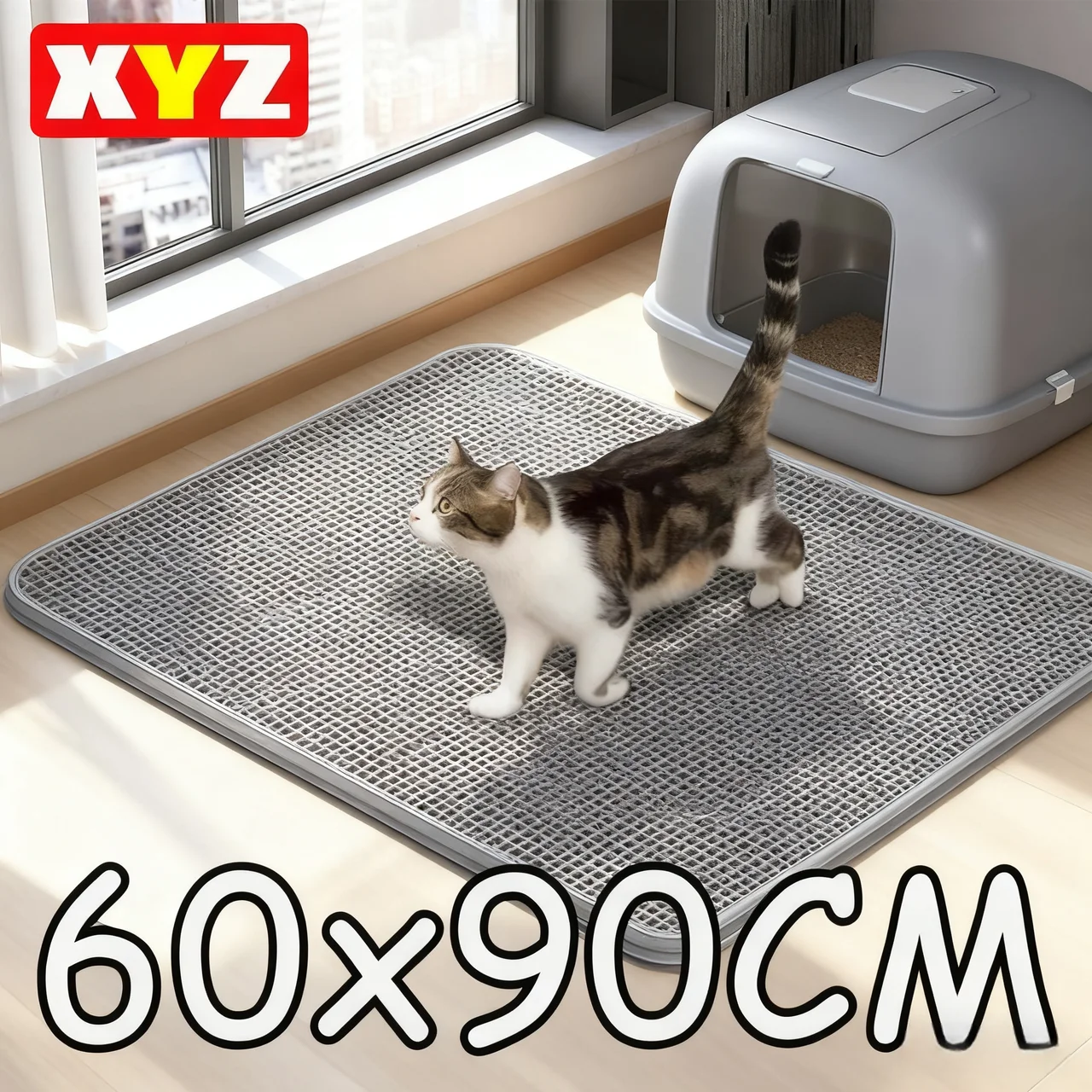 90CMX60CM tapis à litière pour chat imperméable Double couche bac à litière pour animaux de compagnie tapis de toilette pour animaux de compagnie tapis pour chat anti-dérapant sable chat tapis lavable