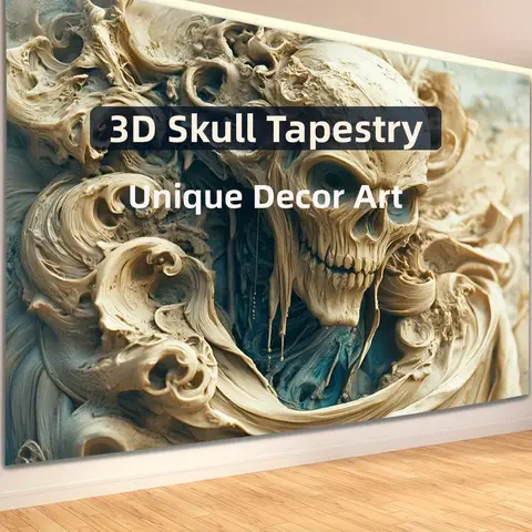 3D खोपड़ी दीवार टेपेस्ट्री काल्पनिक मूर्तिकला कार्यालय डेको कला हैंगिंग सजावट लिविंग रूम बेडरूम पार्टी सजावट 8 best sales खोपड़ी टेपेस्ट्री - №7