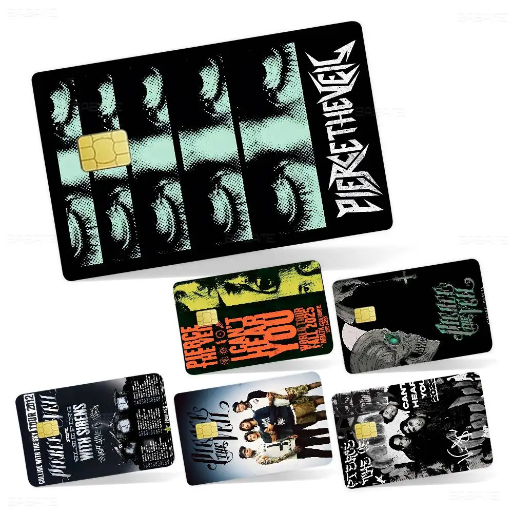 P-Pierce T-The V-Veil Band Anime Cartoon Bear Skin Sticker Film Tape Case for Big Credit Debit Card Front Side