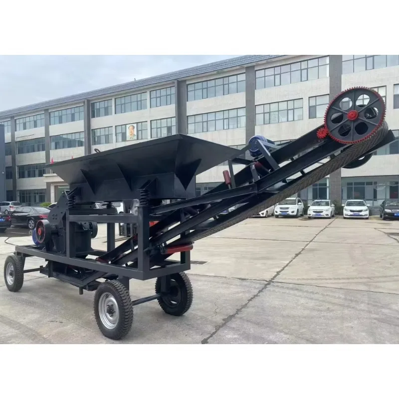 Small Portable Mobile Stone Hammer Crusher with  Rock Ore Hammer