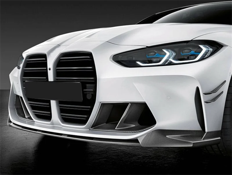 M-style Carbon Fiber Front Bumper Edge for B G80 G82 G83 M3 M4 2020-2021 Body Kit Side Skirts Rear Diffuser Rear Spoiler
