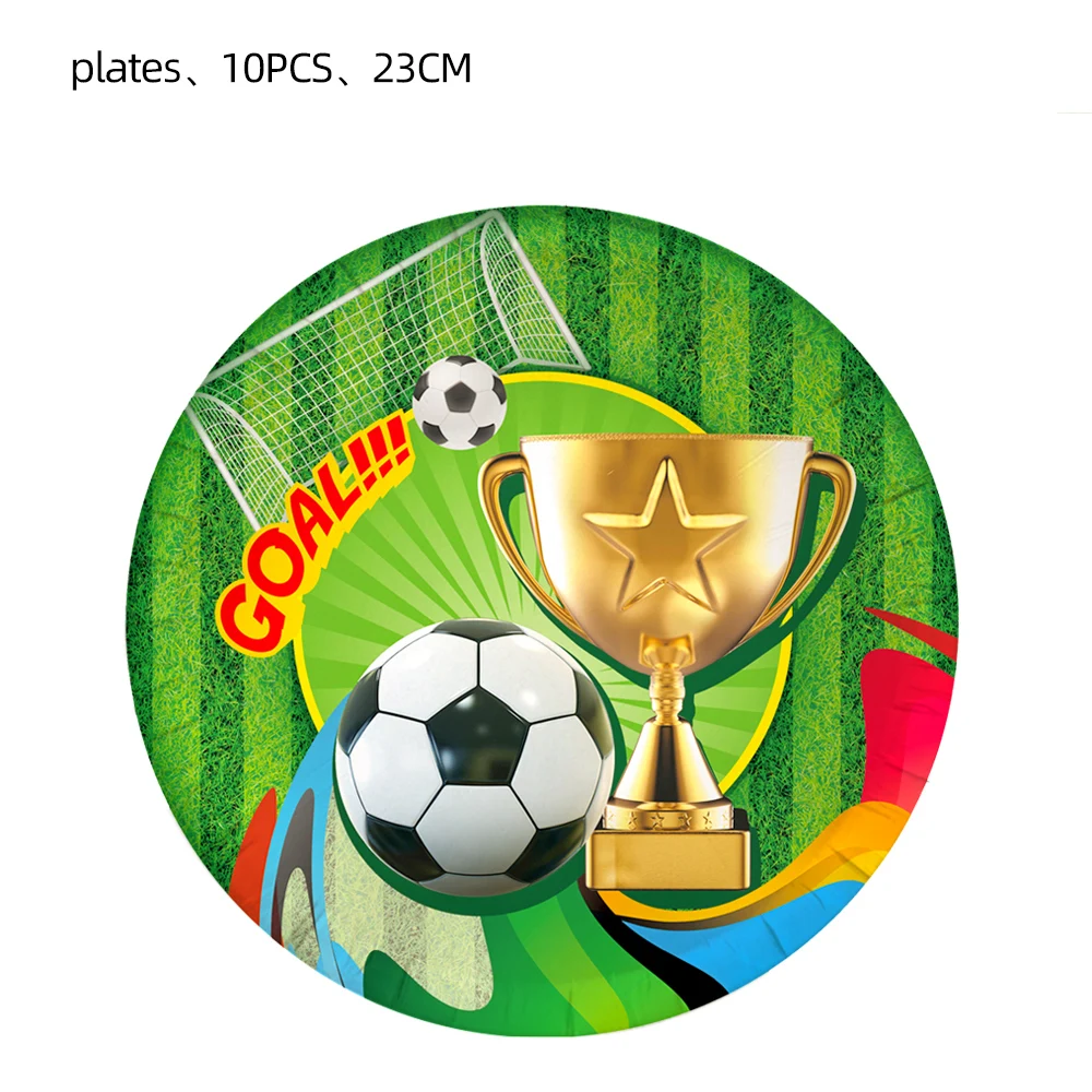 Green Football Champion Theme Baby Shower Soccer Football Disposable Tableware Paper Cups Napkins Plates  Birthday Decoration