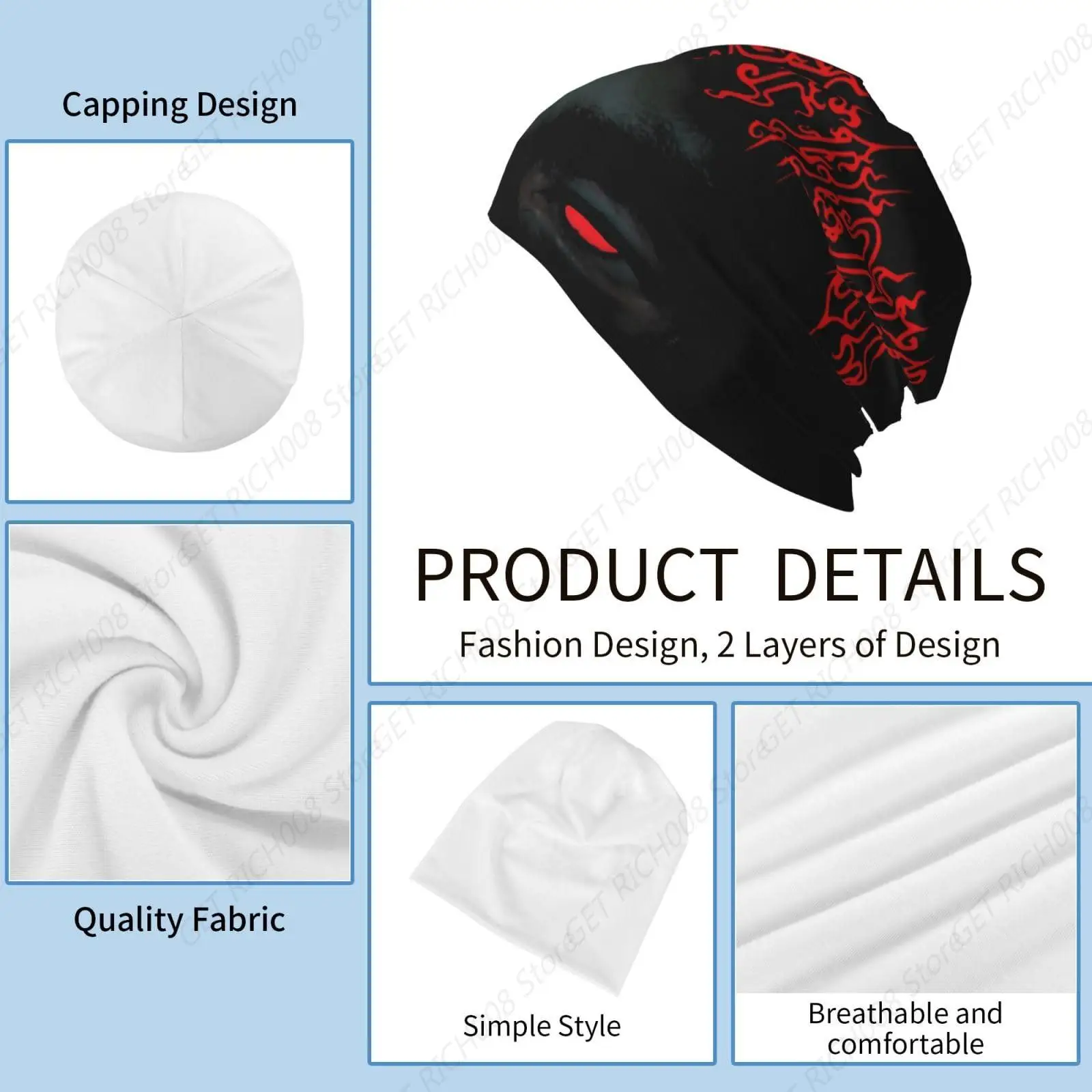 Cradle Of Filth Knit Hat Cuffed Beanie Hat Outdoor Indoor Printed Slouchy Hat Adult Women Men Black