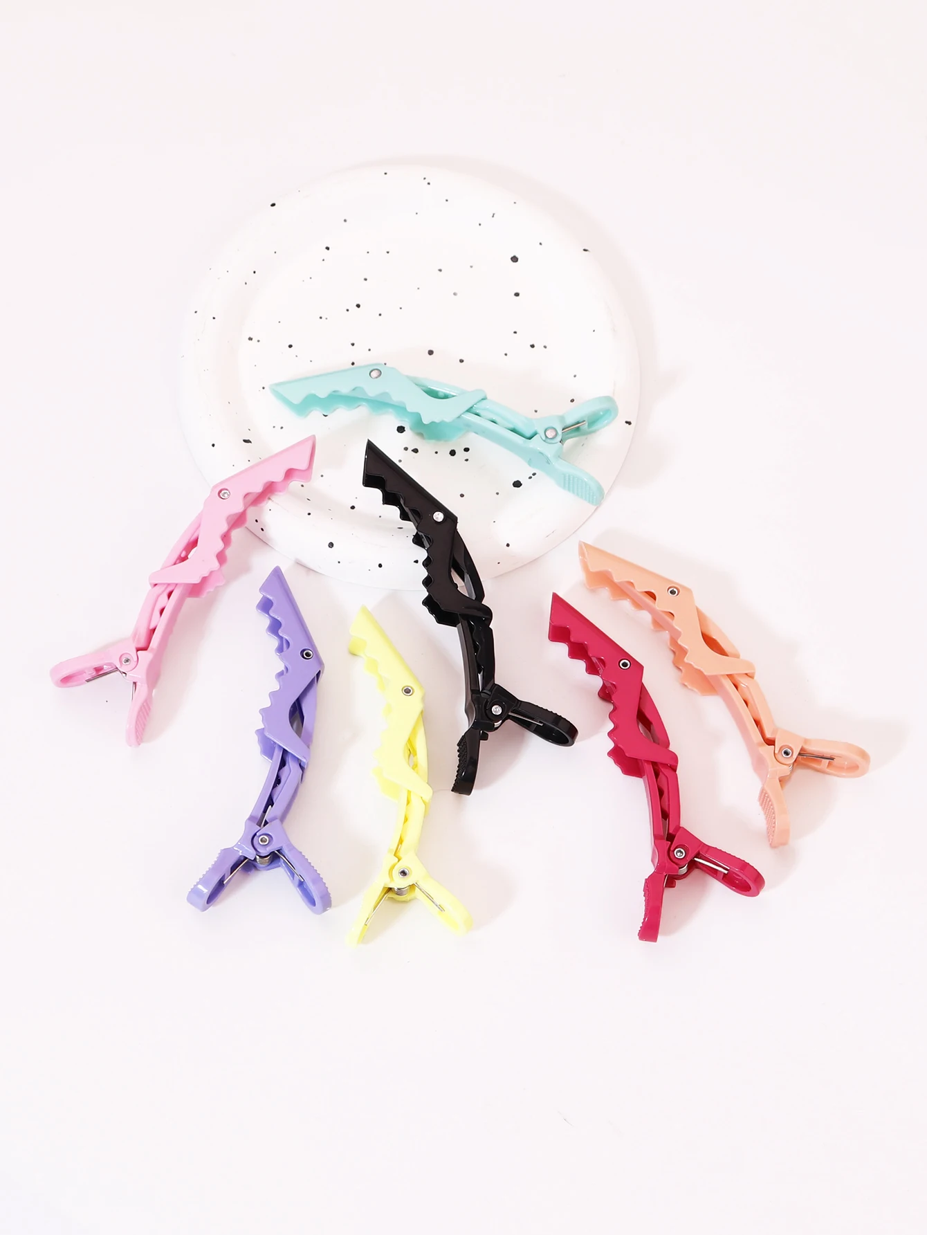 6pcs crocodile hair clip design claw shaped hair clip salon hair clip hair accessories makeup clip Special for real hair wigs