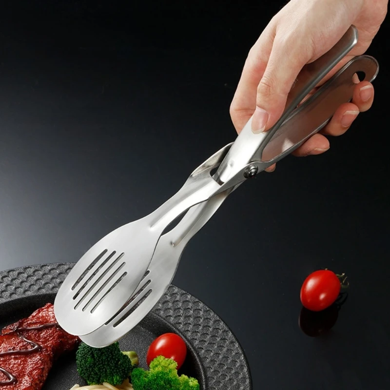

Щипцы для хлеба из нержавеющей стали с нескользящей ручкой, термостойкий сервировочный инструмент для мяса, овощей, пищи на