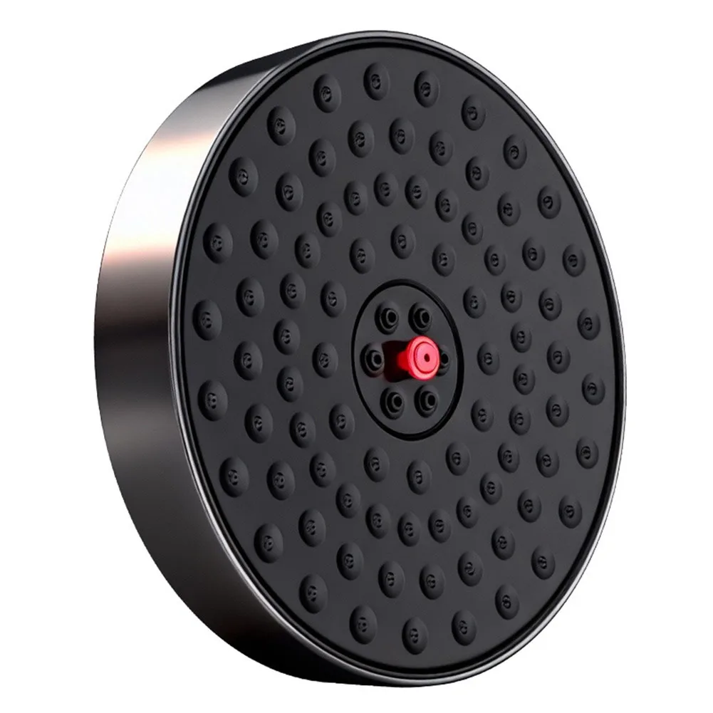 

High Pressure Rainfall Shower Head with Supercharged Flow Engineering and Round Black Silver Appearance for Updated Bath Spaces