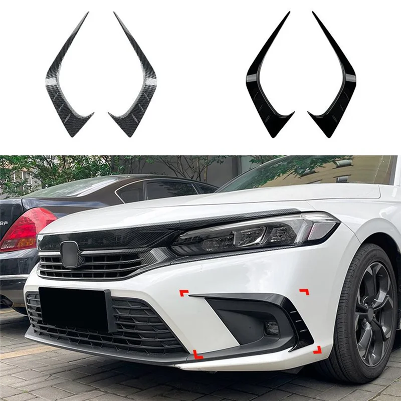 

Highly Recommended Car Front Bumper Splitter Spoiler Fog Light Canard Parts For Honda Civic 11Th Generation 2021+ Carbon Fiber P