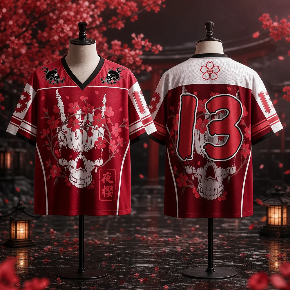 Harajuku Japanese Frame Cherry Blossom 3D Print Quick Dry Men Women T-Shirt Street Outdoor Casual Sport Parent-Child Clothing