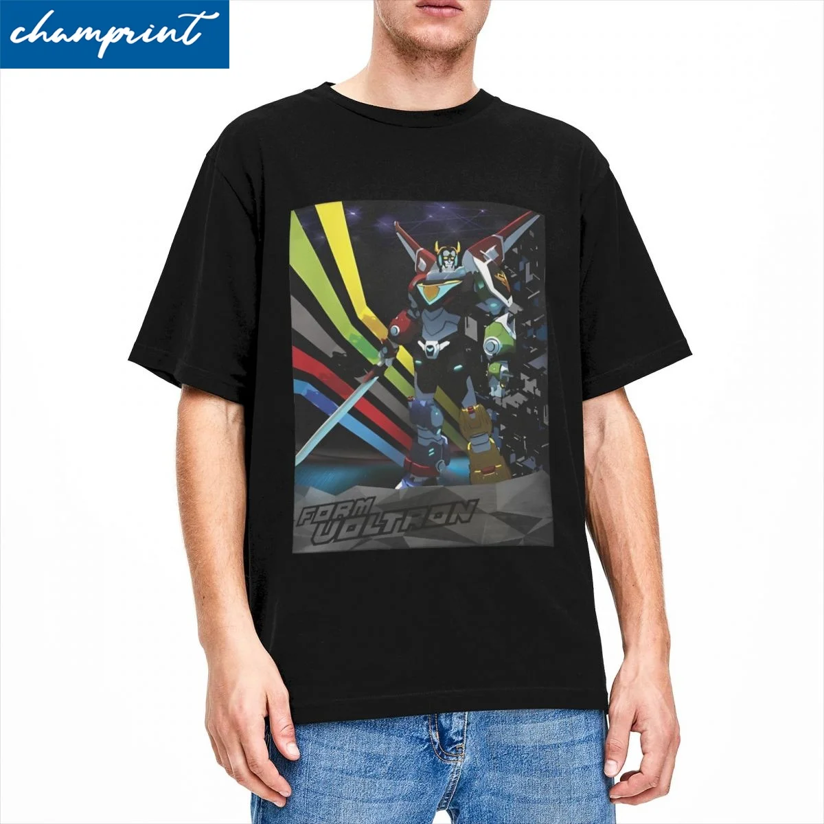 

Men Women T-Shirt Voltron Legendary Defender 100% Cotton Tee Shirt Short Sleeve Robot Anime T Shirt Crew Neck Clothes Big Size