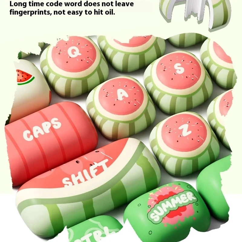 AKKO Keycaps Watermelon Theme Thermal Sublimation MOG Profile PBT 138 Keys Kawaii Keycap For Mechanical Keyboard PC Accessories