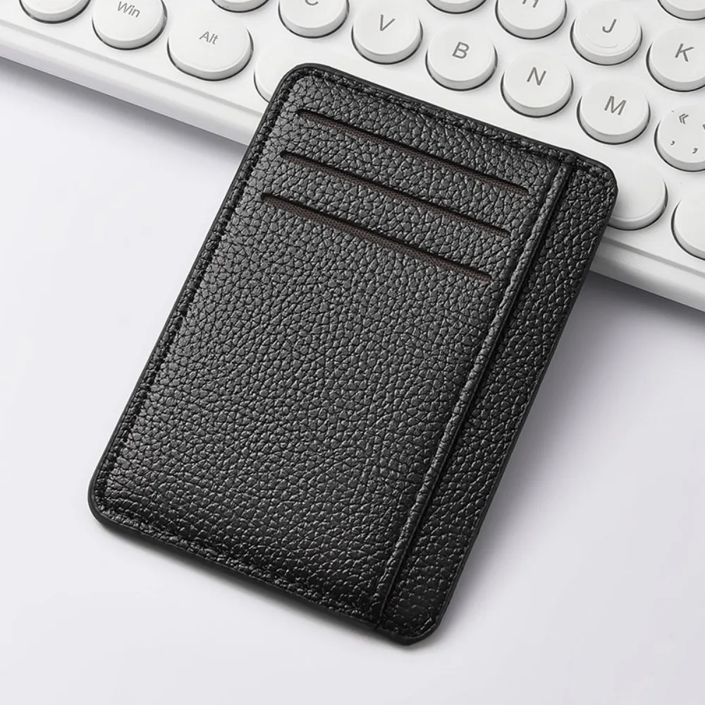 กระเป๋าสตางค์หนังผู้ชายทรงบางแบบมินิมอล ช่องใส่บัตรด้านหน้า ป้องกัน RFID พกพาสะดวก