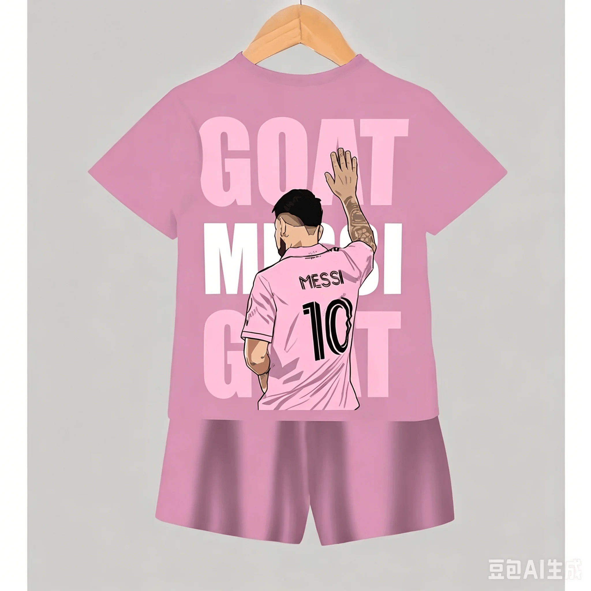 2026 Sommer Messi Gedenk-Fußball-T-Shirt- und Shorts-Set für Erwachsene/Kinder – Groß, locker sitzend, schnelltrocknend – Detail 9