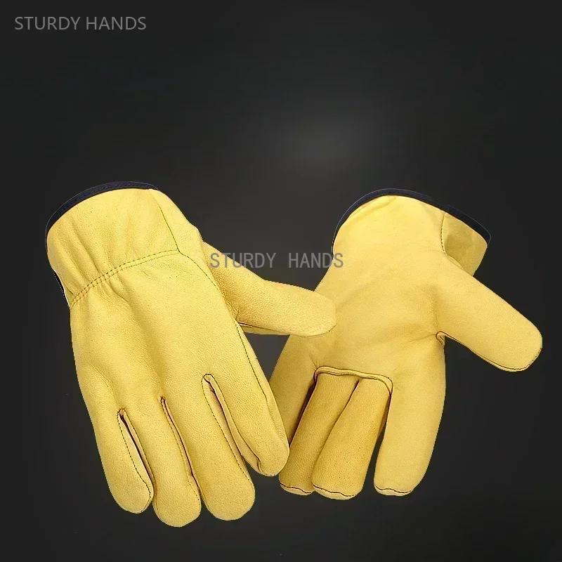 1 pairs of sheepskin insulated and anti scalding gloves for argon arc welding wear-resistant welding gloves work gloves