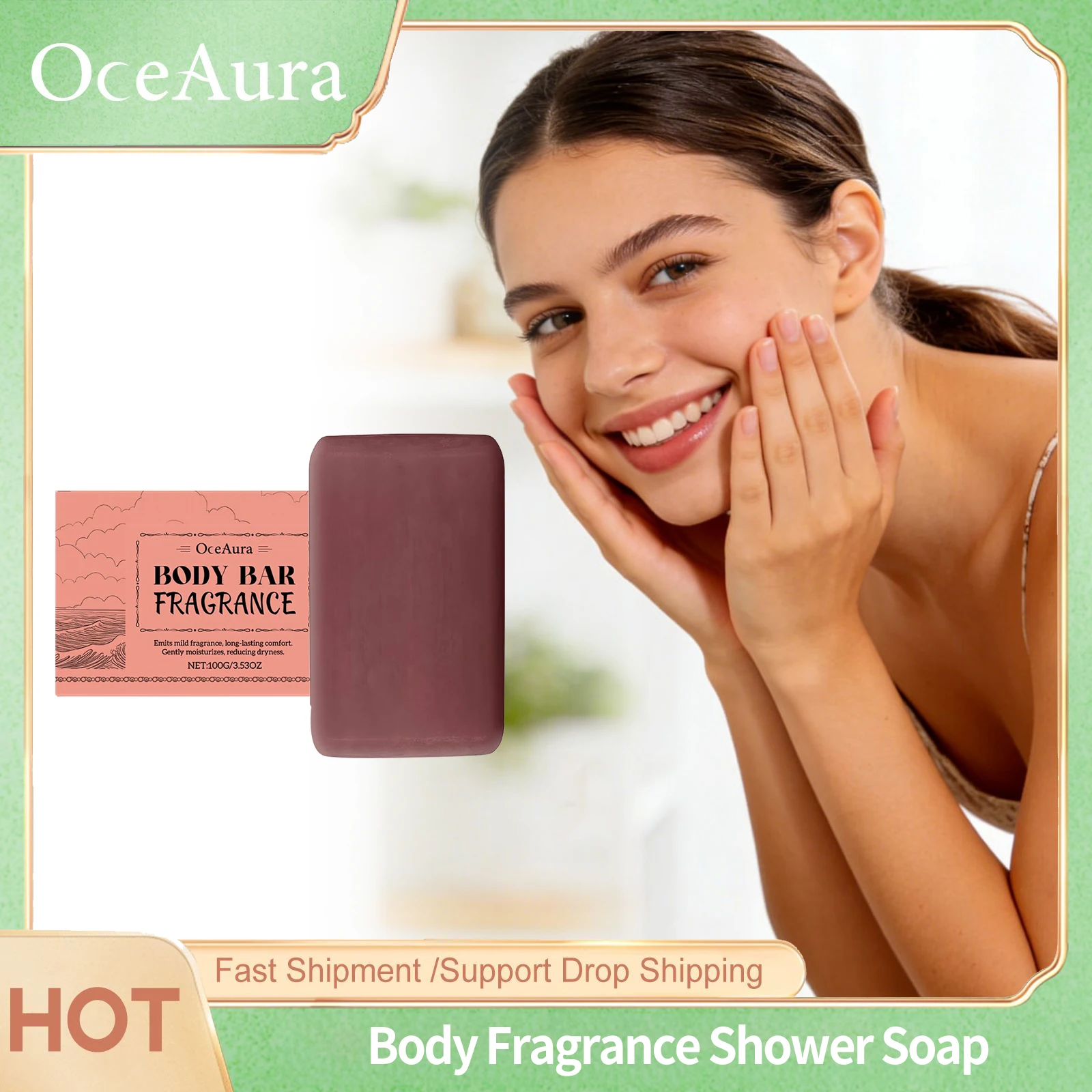 

Мыло для душа с ароматом тела Oceaura, нежное отшелушивающее средство, уменьшение темного контроля жирности, длительное осветление, питание, сухое мыло для очищения кожи