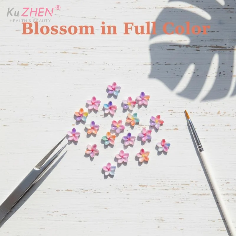 10PCS/Pack 3D Gradient Resin Flower Nail Charms With Assorted Colors And 9mm Size Perfect For DIY Nail Art Jewelry Making Crafts