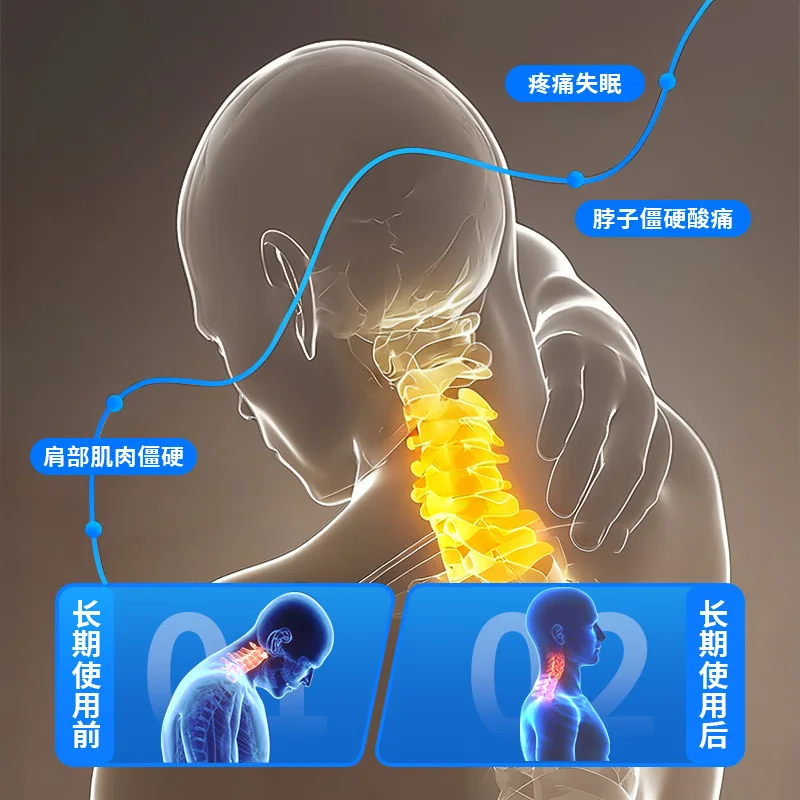 Changfeng مدلك عنق الرحم للاستخدام المنزلي وسادة تدليك الجر على شكل حرف C للخصر والظهر