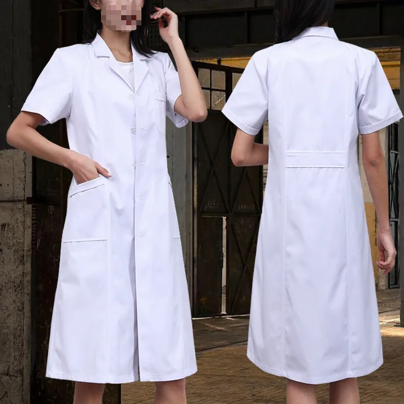معطف أبيض للطبيب الممرض الكيميائي بأكمام طويلة للنساء ، ملابس شتوية ، أكمام طويلة ، دراسات عليا ، عزل