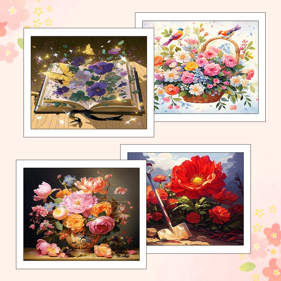 

RUOPOTY Paintings For Painting By Numbers For Adults Artwork Flowers 40X50cm Drawing By Numbers Kits Diy Crafts Home Decoration