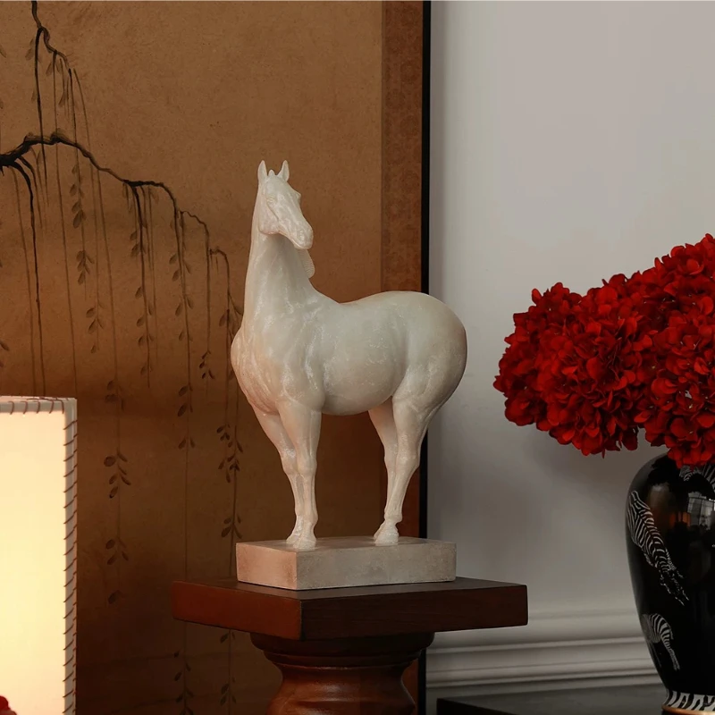 White Horse Ornament Symbolizing Wealth And Prosperity Home Decor White Horse Statue For Living Room Hotel Decor Housewarming