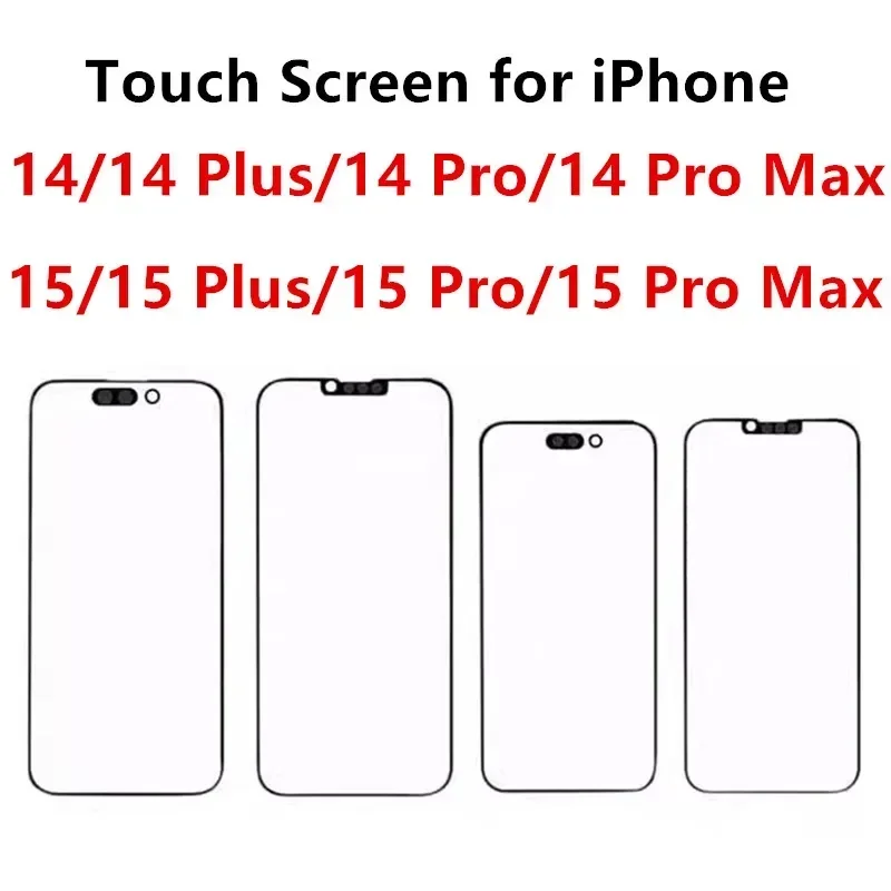 

Outer glass for iPhone 15 14 Pro Max Plus touch screen front panel repair LCD display repair parts OCA