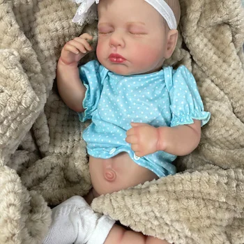 20 inch LouLou full body silicone vinyl washable newborn baby doll reborn with visible veins flexible 3D skin tone baby