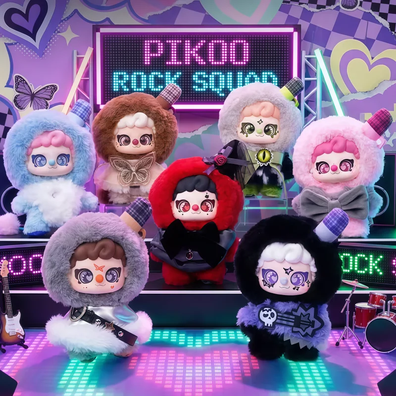

Коллекционная игрушка-сюрприз Pikoo Pupu Rock Squad Series: милый мультяшный виниловый плюшевый куколка для декора рабочего стола, подарок для девочки
