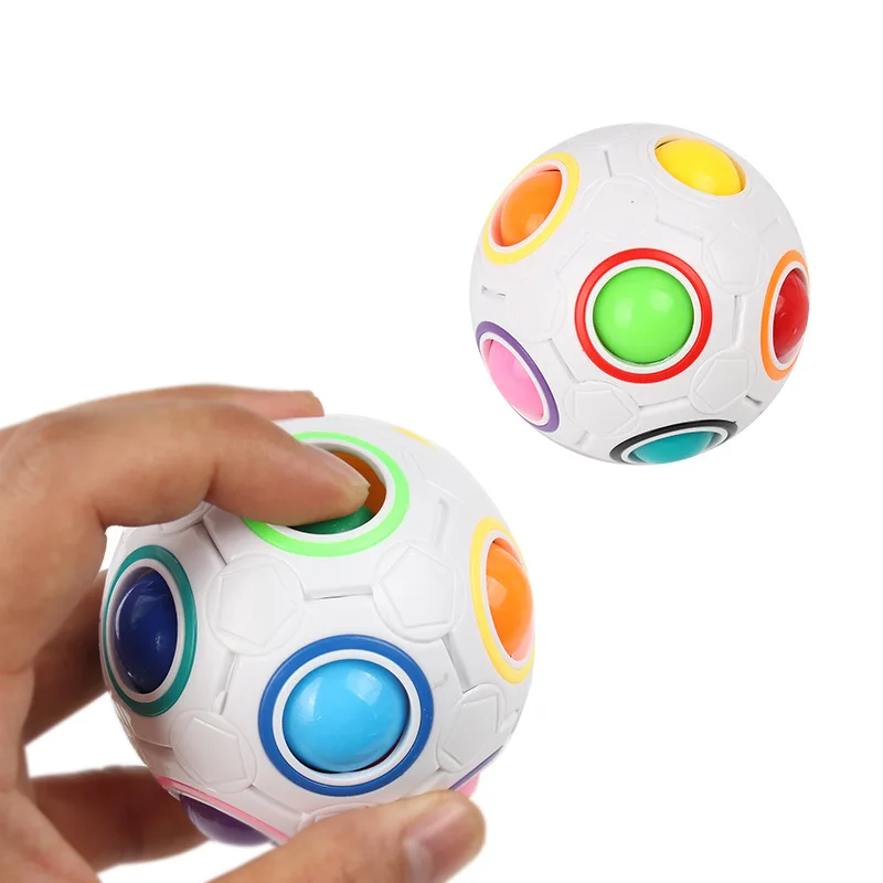 Magic Rainbow Puzzle Ball Cube Speed Ball Fun Stress Reliever Fidget Ball Toy Christmas Stocking Stuffers for Kids And Adults