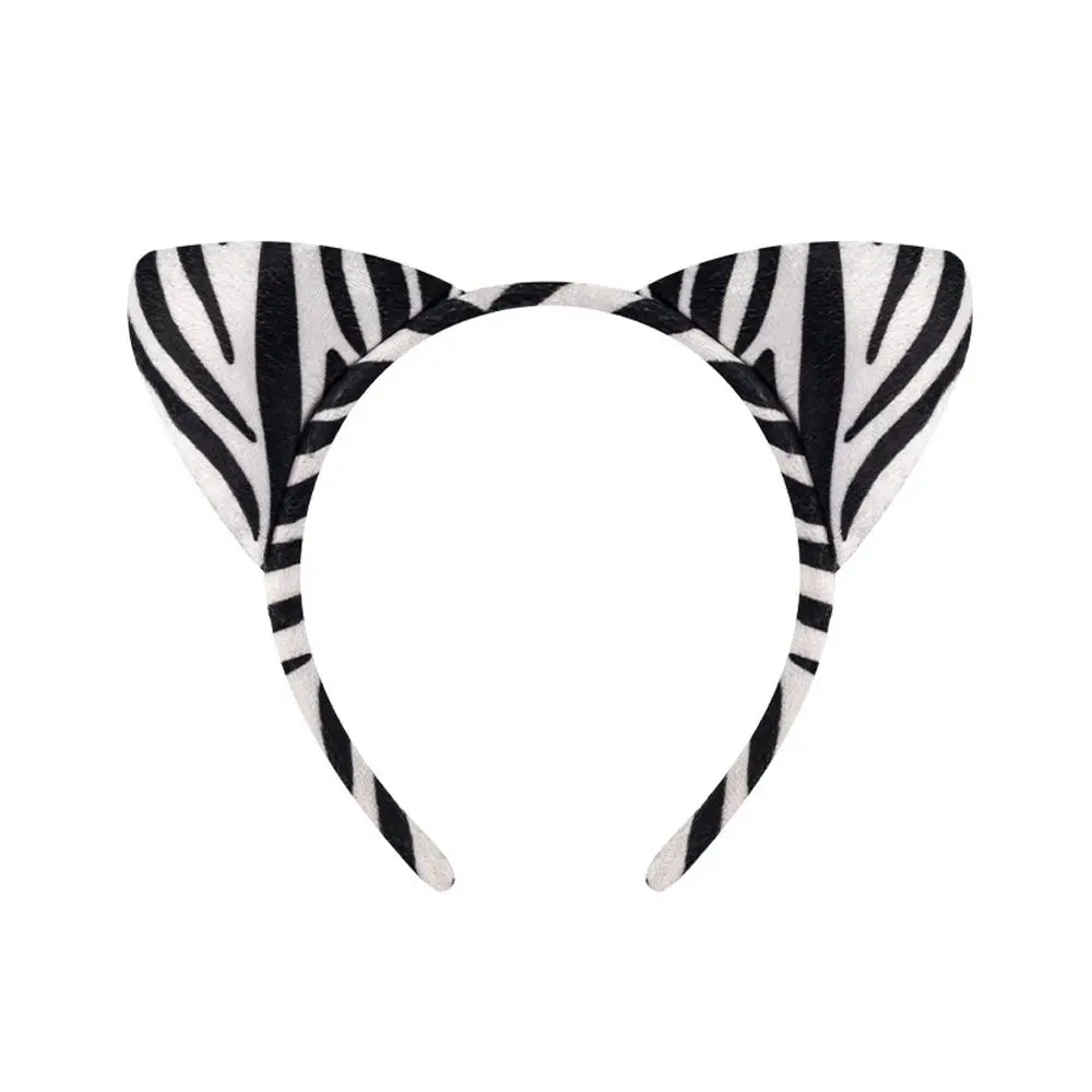 Animal Ears Kid Costume Headband Costume Accessories Stripes Design Zebra Ears Headband Cartoon Hair Ornament Costume Parties