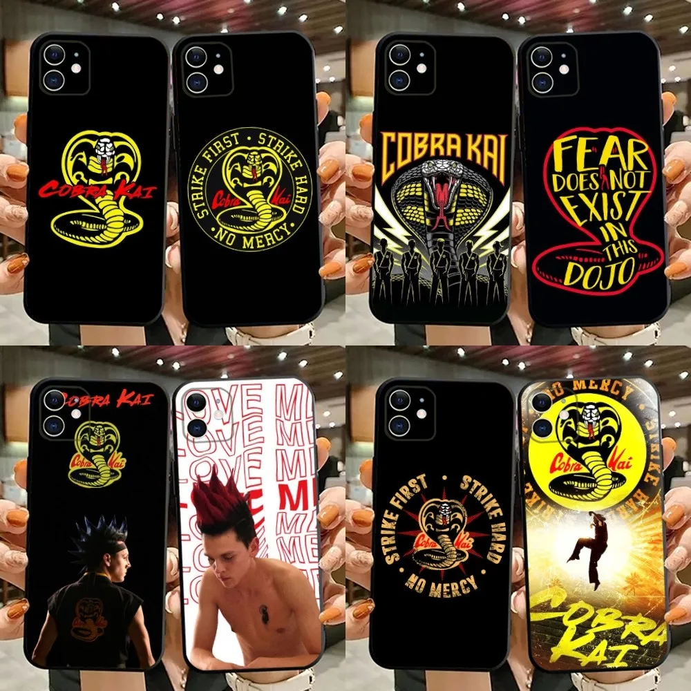 Cobra Kai Snake Phone Case For iPhone 15,14,13,12,11,Plus,Pro Max,XS,X,XR,SE,Mini,8,7 Soft Silicone Black Cover