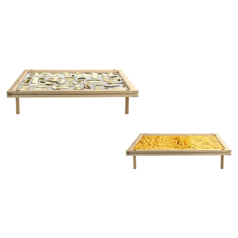 SEWS-6X Stackable Food Dryer With Net Wooden Pasta Herb Drying Racks Multipurpose 2-Tier Food-Dryer Holder