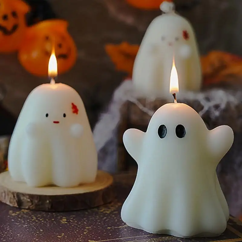 Halloween Ghost Candle Creative Ornaments Atmosphere Candle With Spooky Design Luxury Gift Fragrance Candle Party Desktop Decor