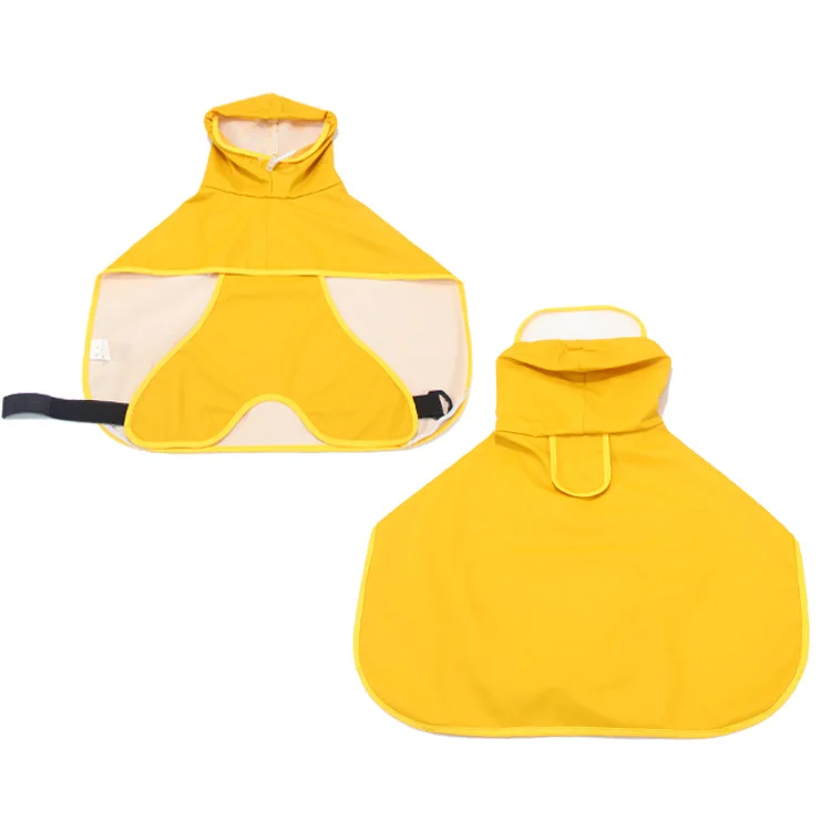 Waterproof Hooded Dog Rain Cape Belly Protection Pet Raincoat for Medium Large Dogs Golden Retriever Samoyed Outdoor Clothes - view 6