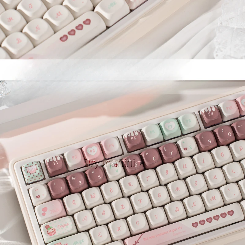 Chocolate Keycaps Custom PBT MO Ball Profile Key Cap Cute Sublimation Cartoon Anime Point Keycap Personalize Design Key Caps