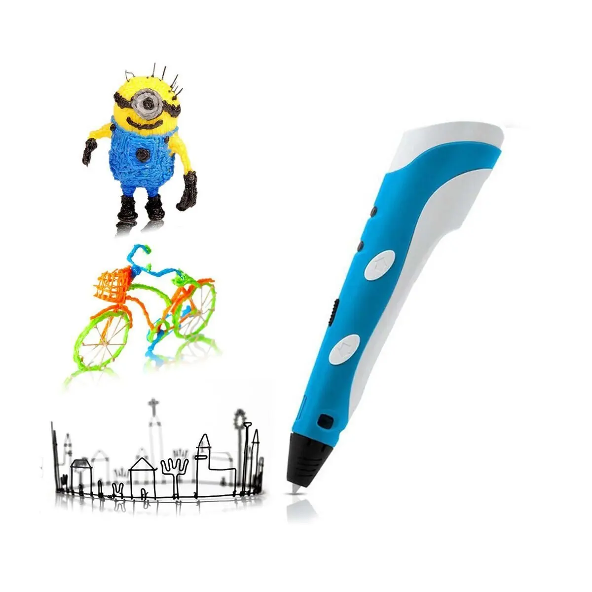 Caneta 3d original diy canetas de impressão 3d com filamento abs brinquedo criativo presente de aniversário para crianças desenho de design caneta impressora 3d