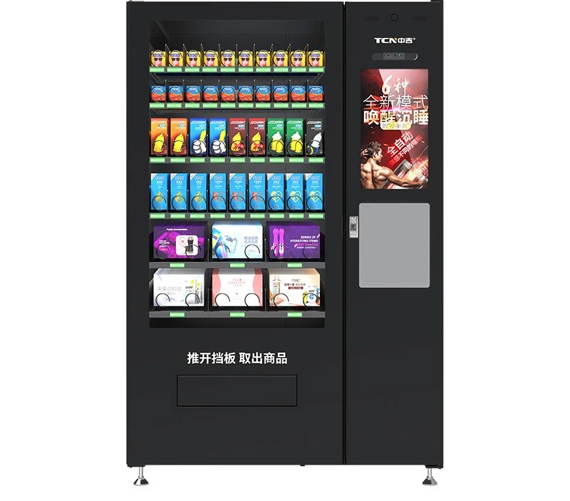 

22-дюймовый сенсорный экран, цельнометаллический корпус большой емкости, интеллектуальный торговый автомат самообслуживания для оплаты сканирования кода