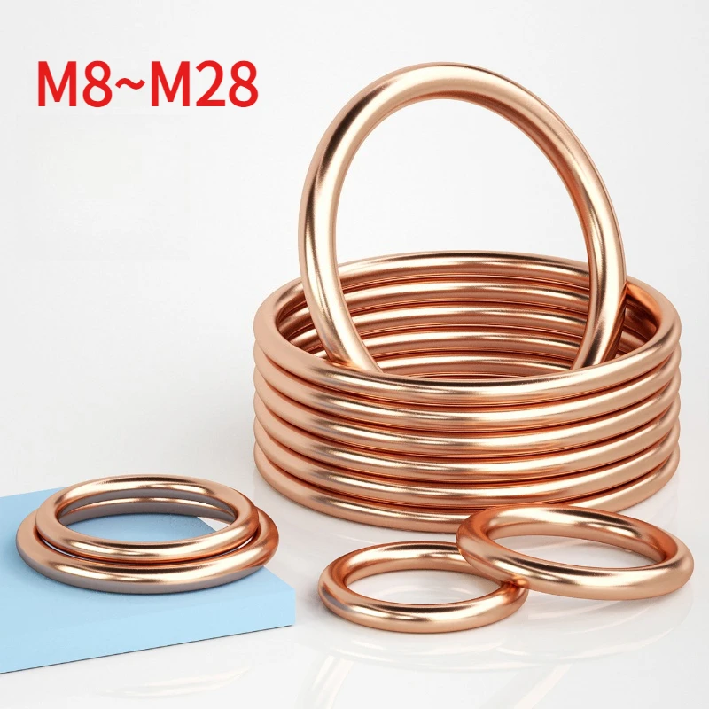 M8~M28 Copper-Clad Cotton Sealing Gaskets Crushed Gaskets Oil Pan Round Screw Seals Extruded Gaskets