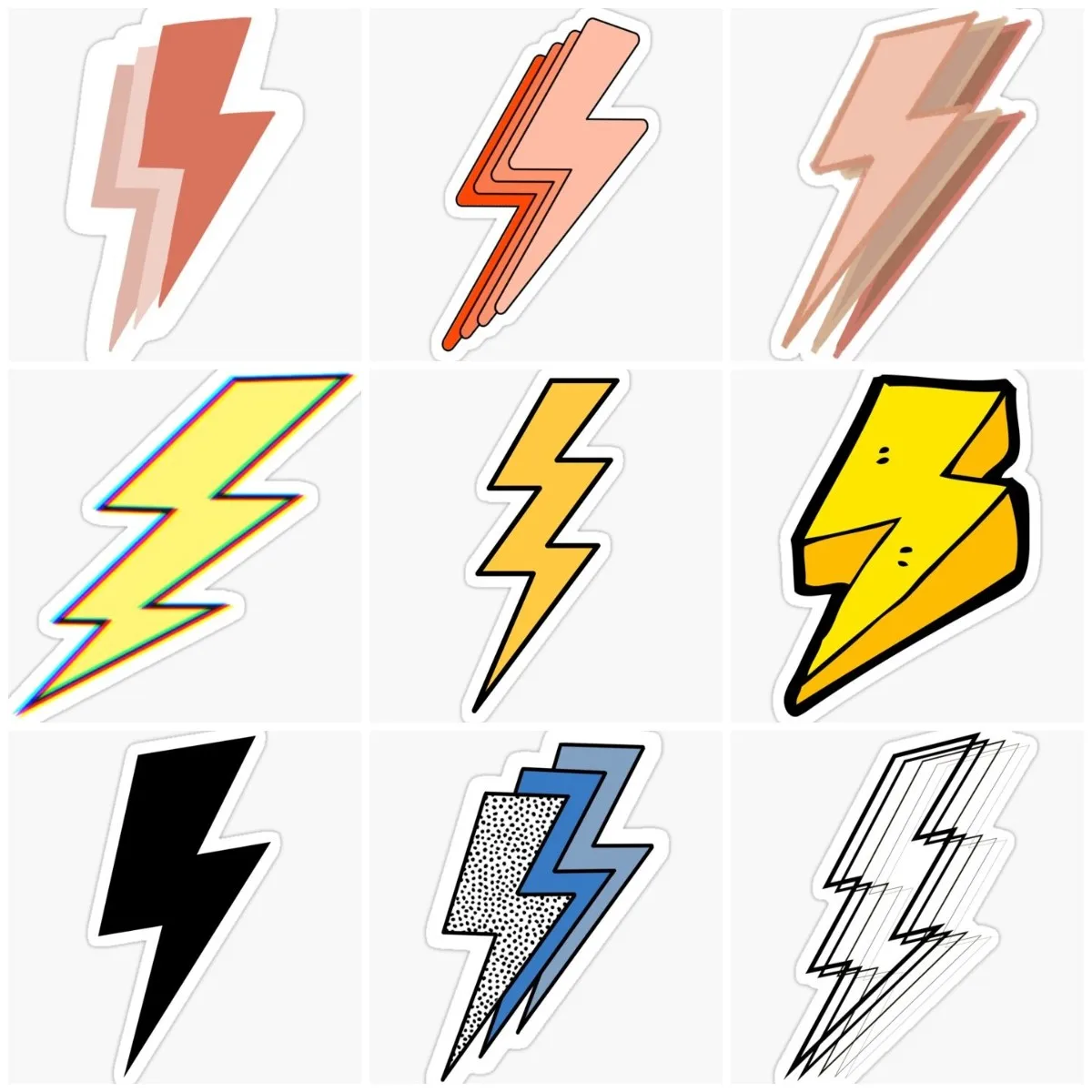 

Lightning Power Sign Color Creative Sticker Laptop Moto Truck Car Window Accessories Camper Bicycle Helmet Decal Customizable