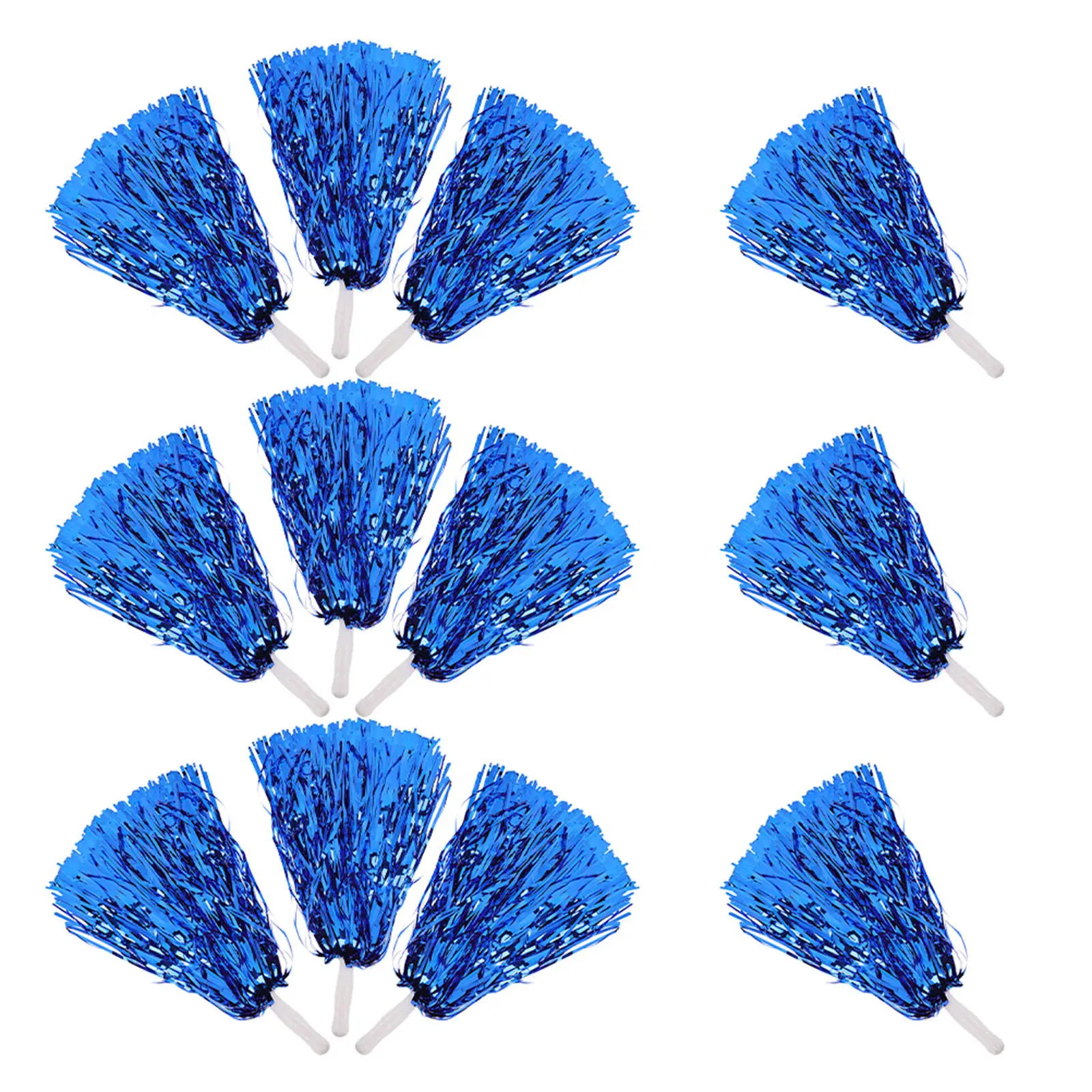 20Pcs Cheerleading Pom Poms Bright Metallic Design Lightweight Pet Material Perfect Sports Dance Cheer Party Spirit Props