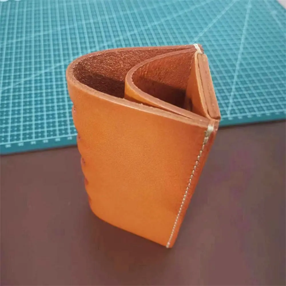 Leather Pu Multi-Storage Pen Holder High Appearance Large Capacity Triangular Pencil Case Office Decoration Thick