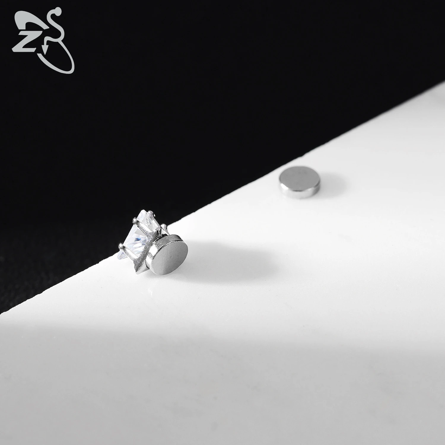 ZS 1 Stück magnetische Clip-on-Ohrringe, Stern-Herzform, CZ-Kristall-Ohrclip, kein Piercing, Ohrstecker, kein durchbohrter Ohrring-Schmuck, 4–8 mm – Detail 13