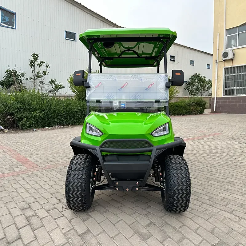 2026 New Model Style 4 2+2 Seat Sightseeing Bus Club Cart Electric Golf Buggy Hunting Cart with Solar Panel