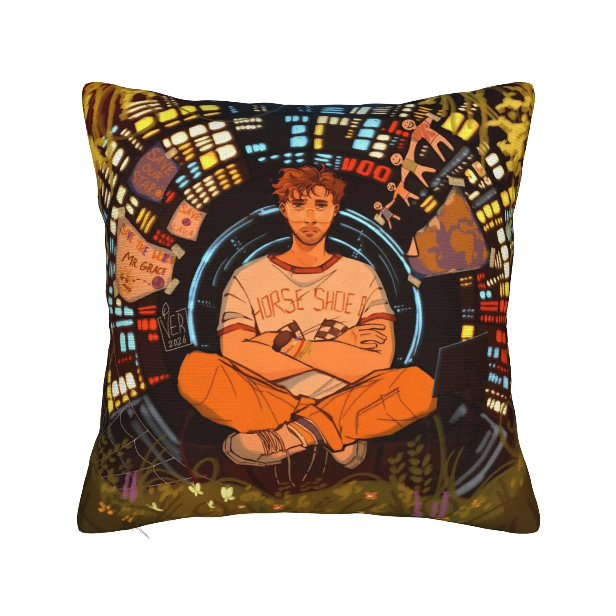 Project Hail Mary Square Pillow Case Ryland Grace Rockys Cushion Cover Vintage Zipper Decor Pillowcover for Car 18