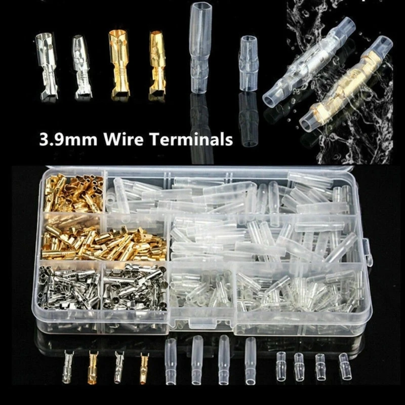 400pcs/set Cable Lug Set Cable Connectors Set Includes Insulation Sleeves & Crimping Tool Perfect for Wiring Projects