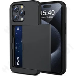 Case For iPhone 17 16 15 14 13 12 11 Pro Max X XS 8 Plus 2024 Slim Dual Laye Heavy Duty Protective Hidden Card Slot Wallet Cover