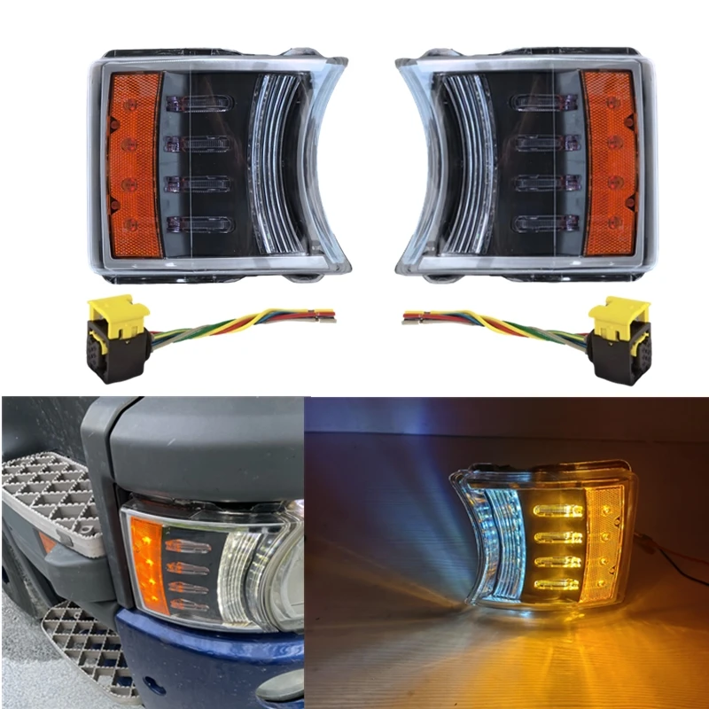 1Pair Corner Lamp Fit For Scania Truck R730 P450 R420 R500 R520 R620 Side Turn Signal Light 1387155 E24