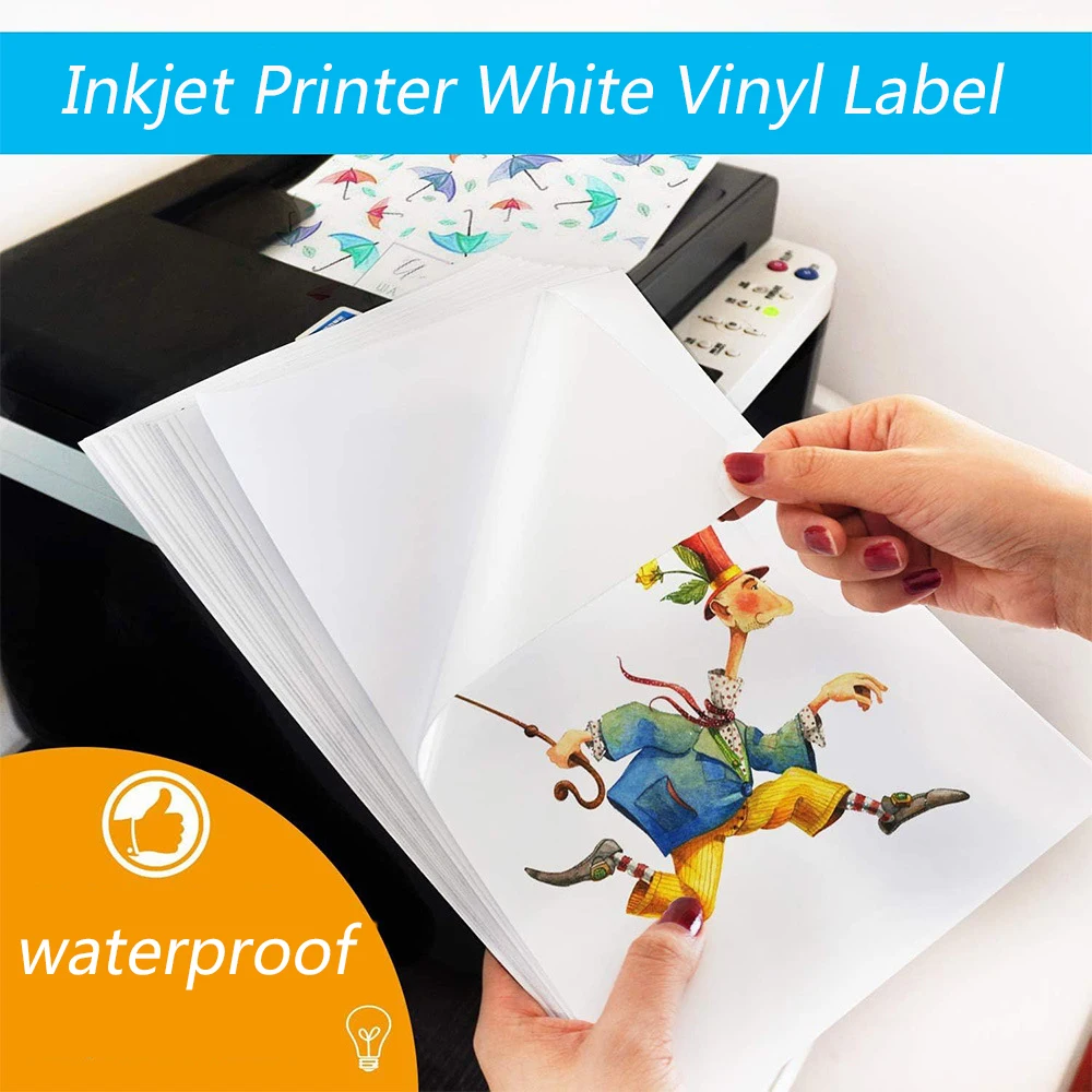 A4 Self-adhesive Mask Paper WASHI Paper Inkjet / Laser Printer DIY Sticker Logo Waterproof Label Glossy Surface Paper