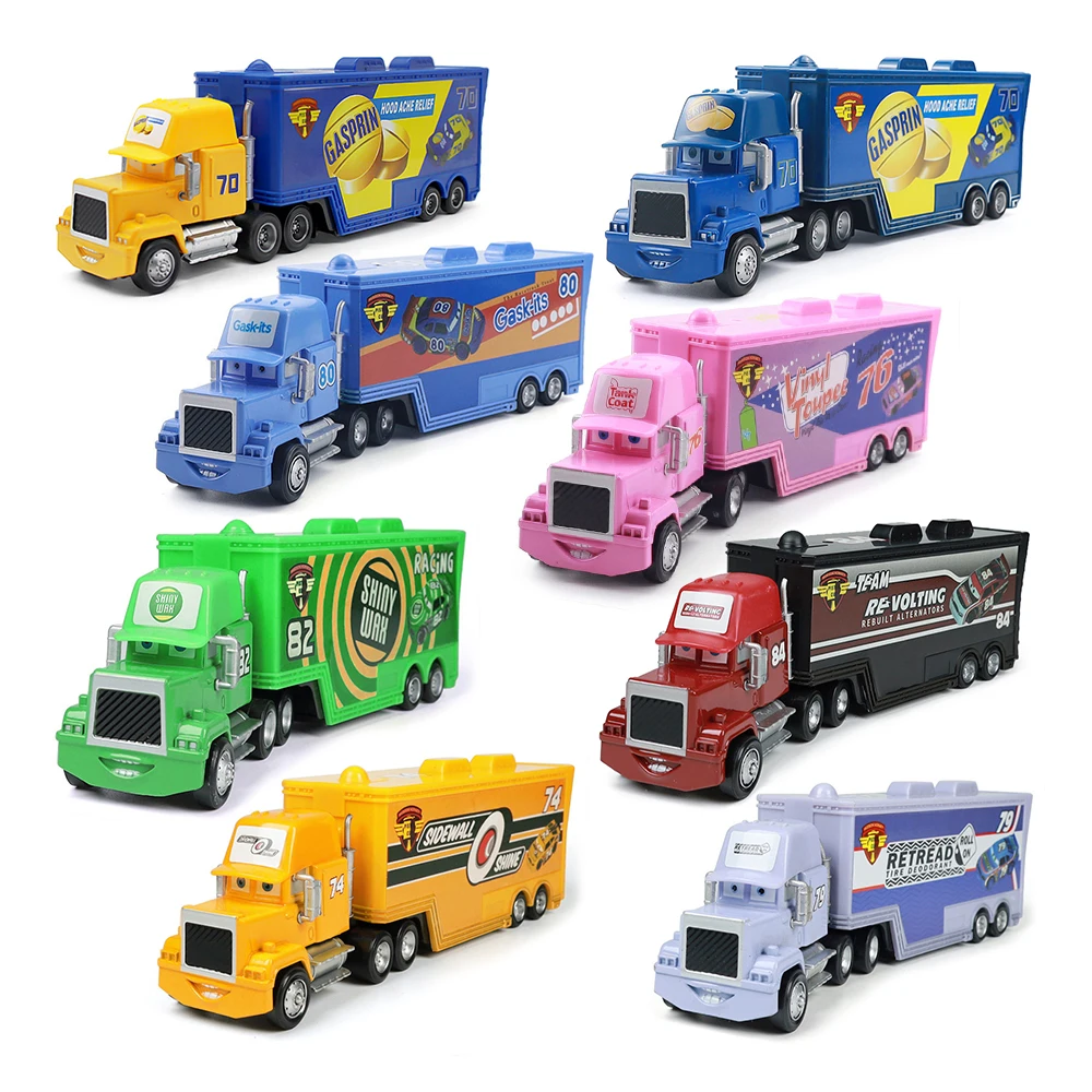 Pixar Cars Truck Anime Figur Sage VanDerSpin Modellauto 1/55 Druckguss-Container-LKW Rennspielzeug Kindergeburtstagsgeschenke