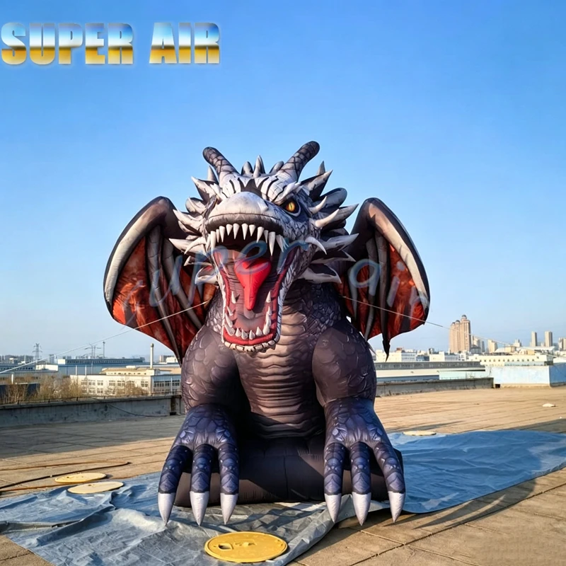 Large Inflatable Winged Evil Dragon Model for Halloween Event, Shopping Mall Display, Carnival, Outdoor Theme Party Decoration